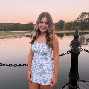 Windsor Astrid Floral Beaded Strapless Mini Dress